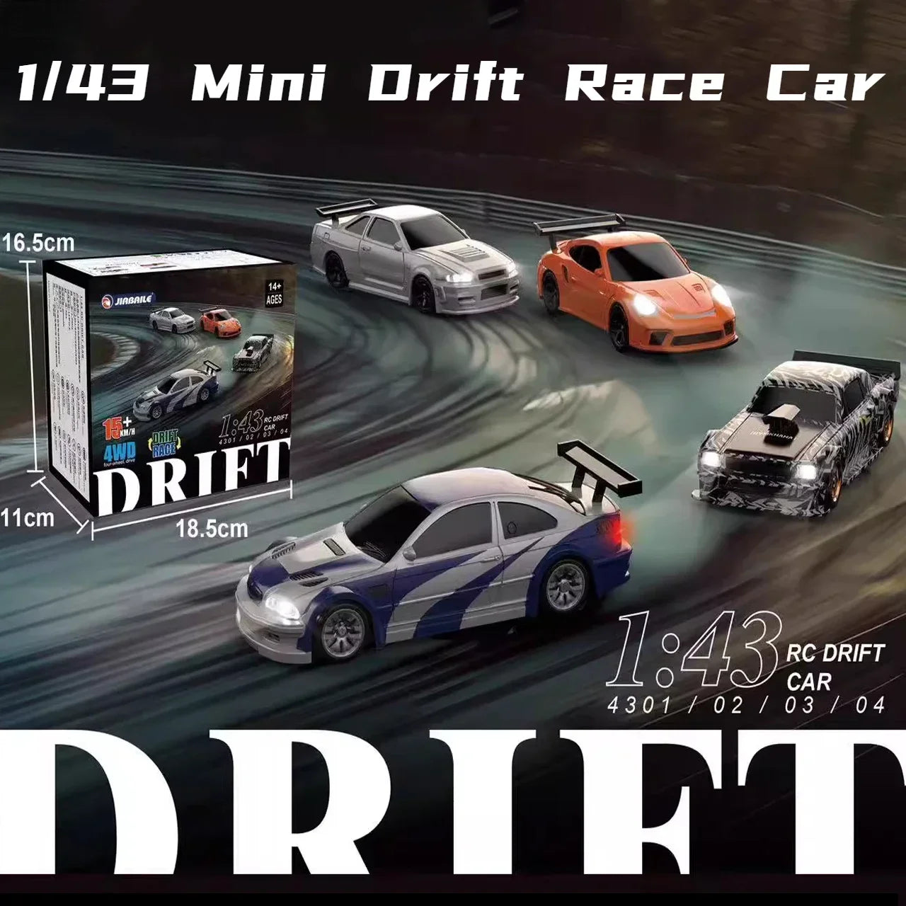 1:43 Scale 2.4G 4WD RC Drift Car - High-Speed Remote Control Racing Model