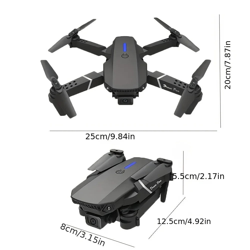 E88 Pro 4K Professional RC Drone with Wide Angle HD Camera - Foldable WiFi FPV Quadcopter
