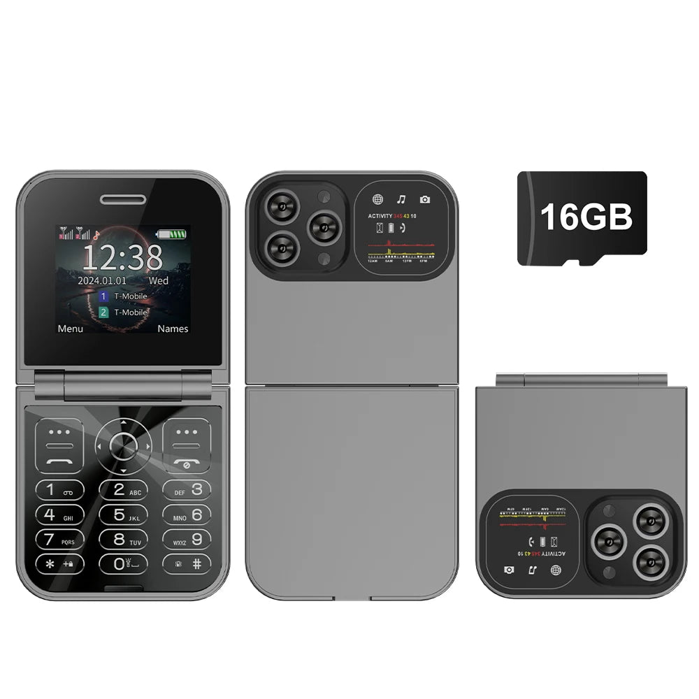 SERVO F15 Mini Flip Phone - 2.0" Dual SIM 2G GSM Mobile