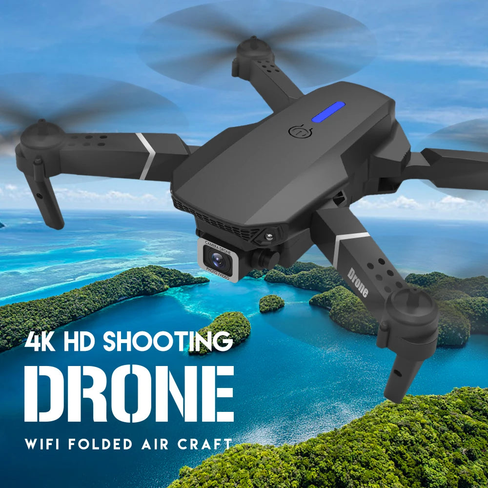 E88 Pro 4K Professional RC Drone with Wide Angle HD Camera - Foldable WiFi FPV Quadcopter