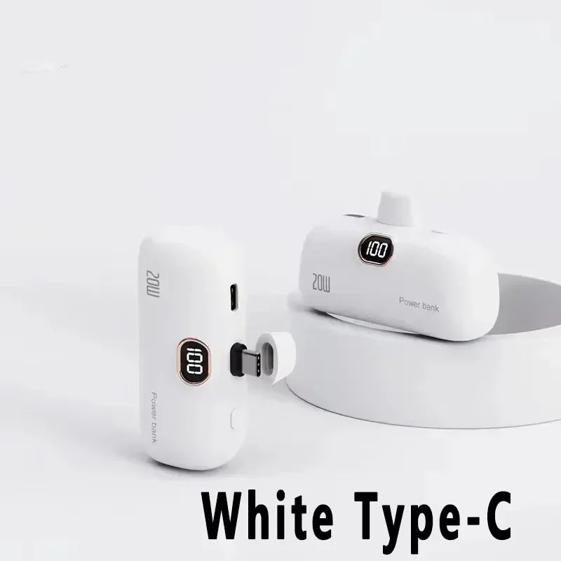 Portable Power Bank with Built-in Cable - 10000mAh Fast Charging Battery Pack