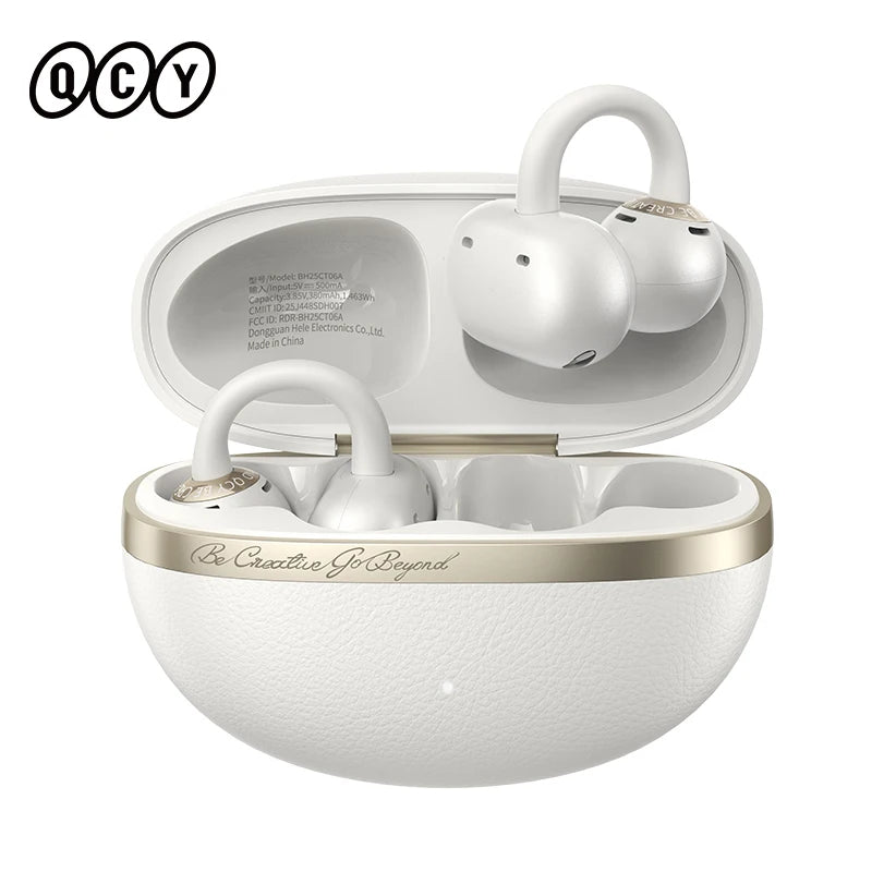QCY Crossky C50 Open-Ear Bluetooth Earbuds - Wireless Clip-On Sports Headphones with AI Call Technology