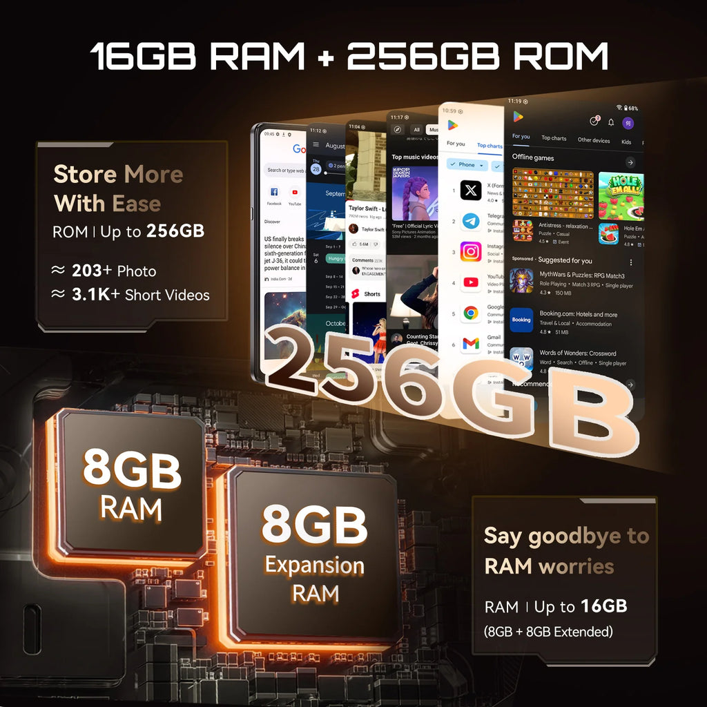 Cubot X100 5G Smartphone - 6.88" Display, 16GB RAM, 256GB Storage, 64MP Camera