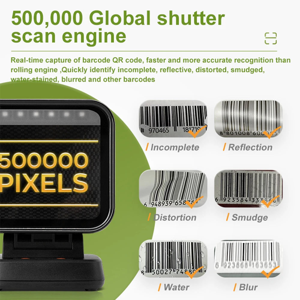 2D Barcode Scanner - Desktop Hands-Free Platform for Retail & Point of Sale