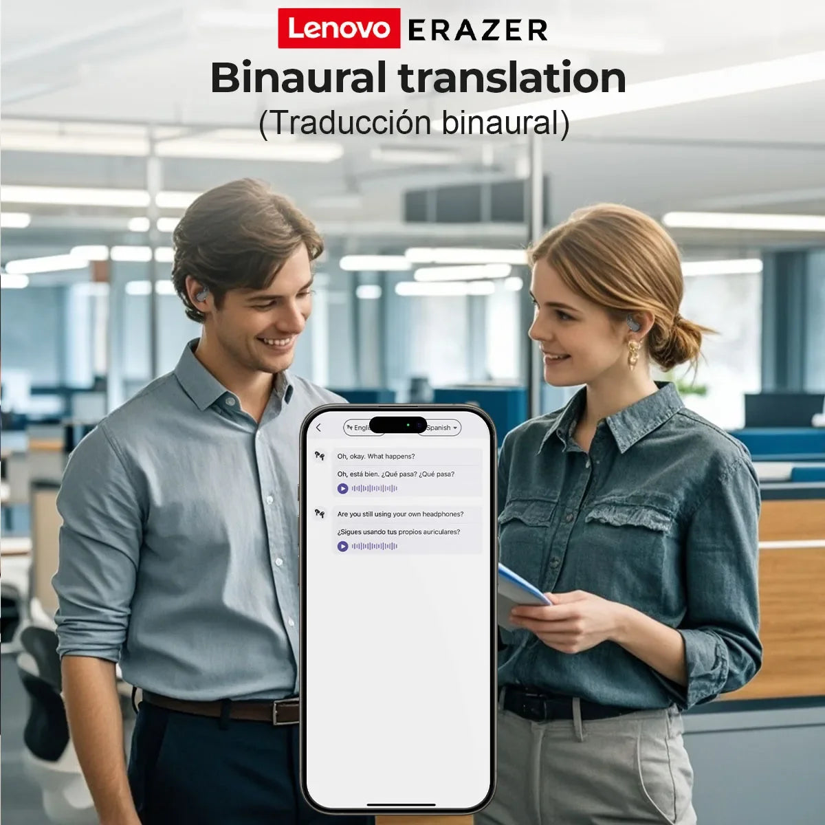Erazer XP6 AI Translator Bluetooth Earphones - Wireless Sleep & Travel Headset