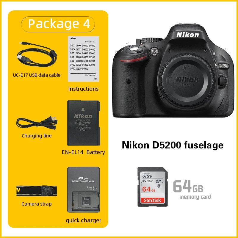 Nikon D5200 Digital SLR Camera with Optional 18-55mm Lens
