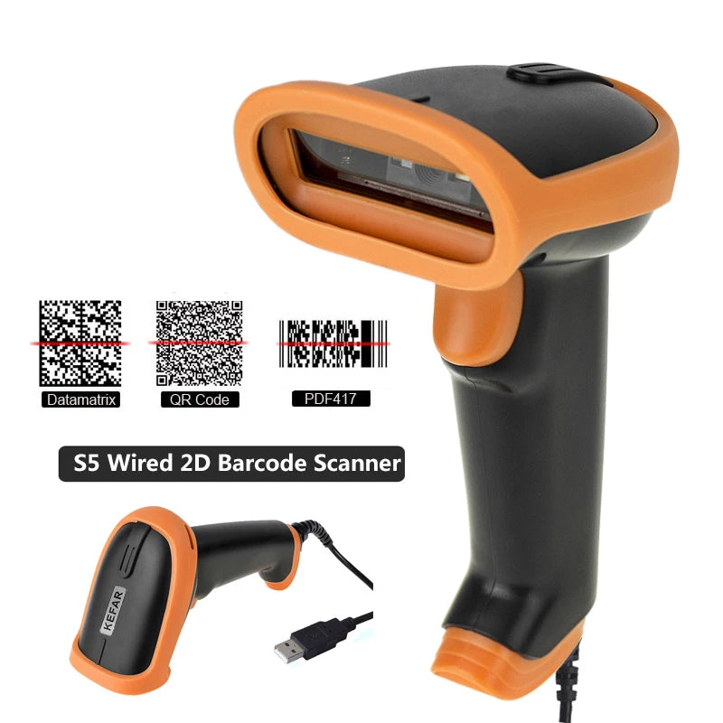 L8BL Bluetooth 2D Barcode Scanner - Wireless & Wired Handheld Reader with USB Support