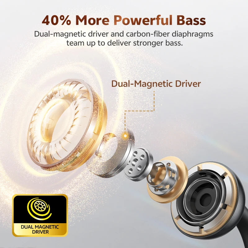 QCY Crossky C50 Open-Ear Bluetooth Earbuds - Wireless Clip-On Sports Headphones with AI Call Technology