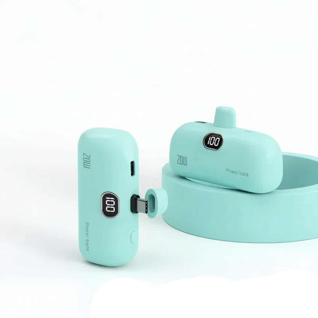 Portable Power Bank with Built-in Cable - 10000mAh Fast Charging Battery Pack