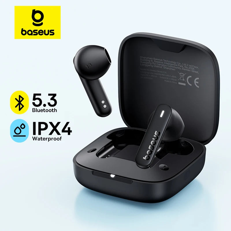 Baseus Bowie E16 Bluetooth 5.3 Wireless Earbuds - 30H Battery Life, IPX4 Waterproof