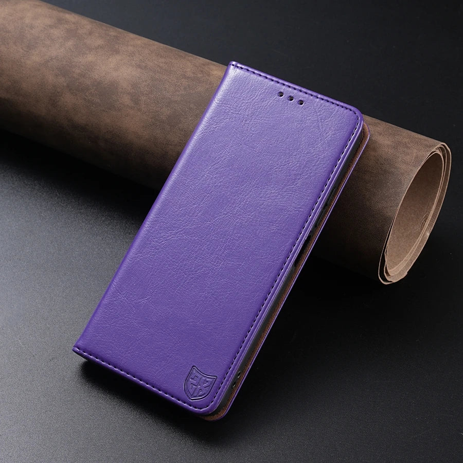 Premium Magnetic Leather Wallet Case with Card Holder for Xiaomi Redmi & Poco Series