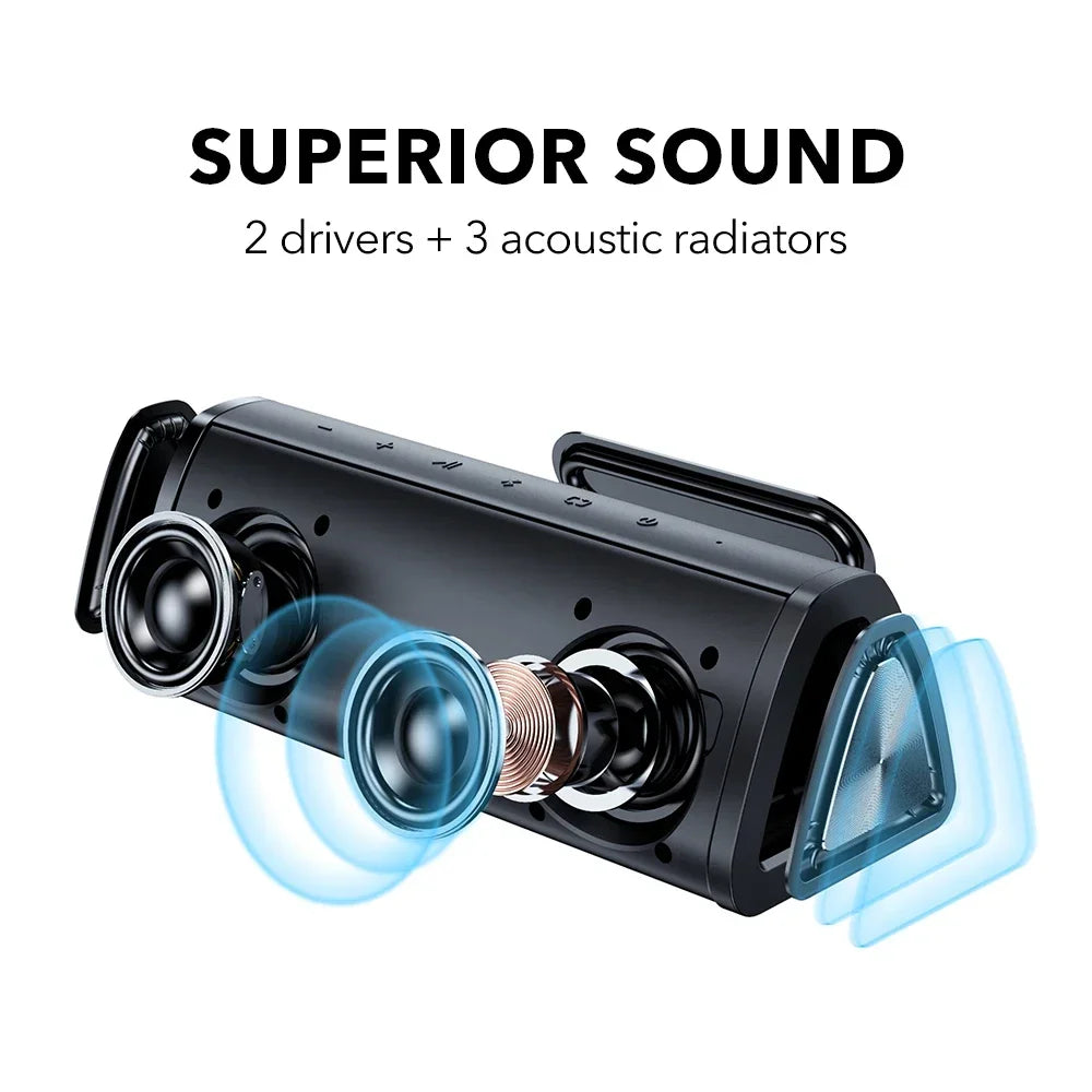Mifa A10+ Portable Bluetooth Speaker - 20W 360° Stereo Sound, IPX7 Waterproof, 24-Hour Battery