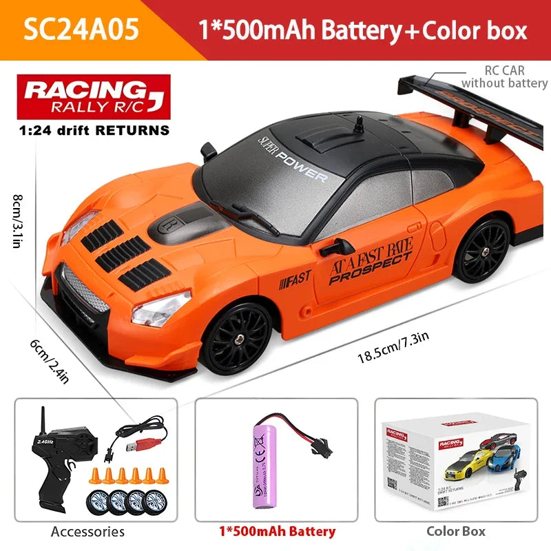 2.4GHz 4WD LED Remote Control Drift Car - GTR AE86 Racing Model for Kids