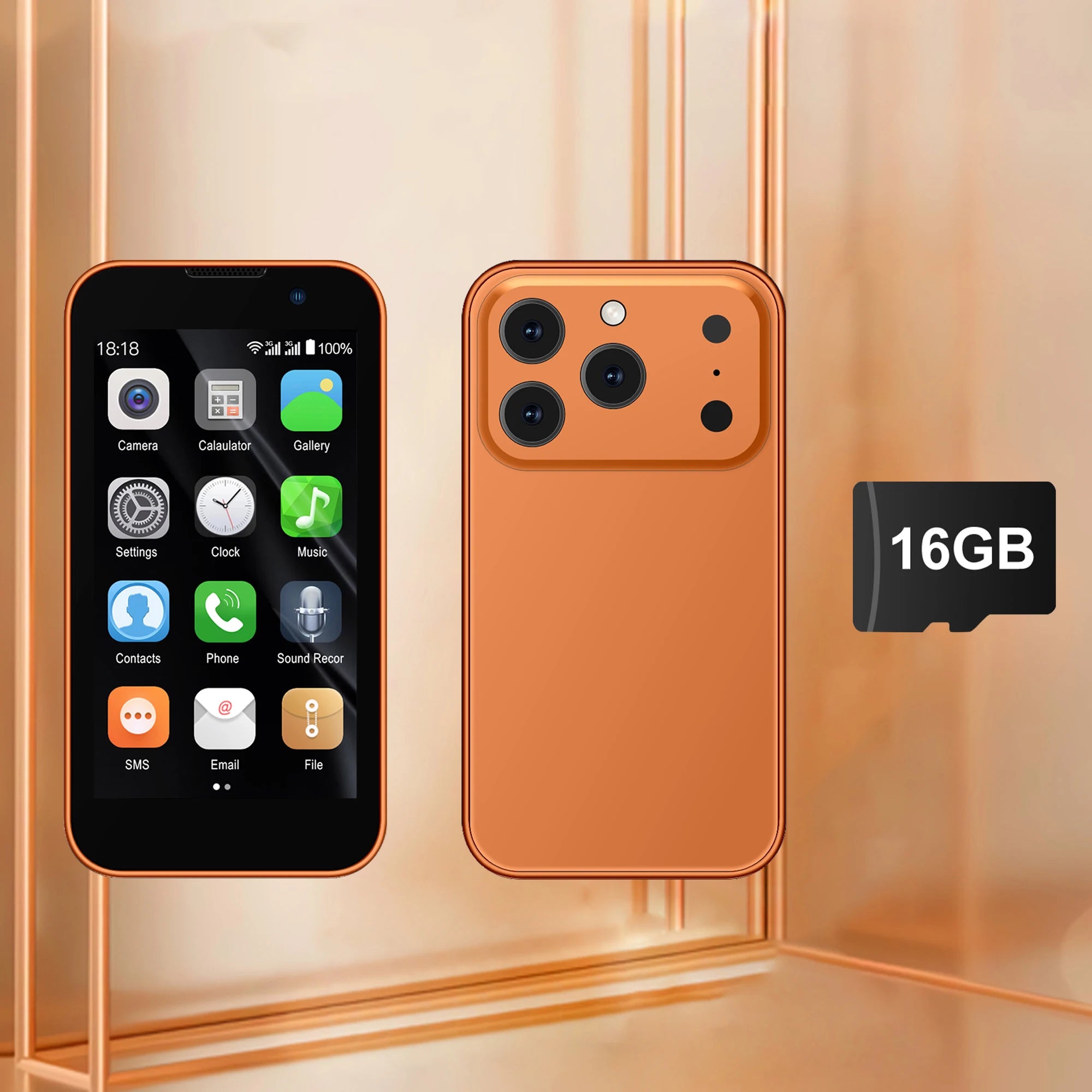 SERVO Mini Smartphone - 3.0" HD Display, 2GB RAM, 16GB Storage, Android 9.0, Face Unlock