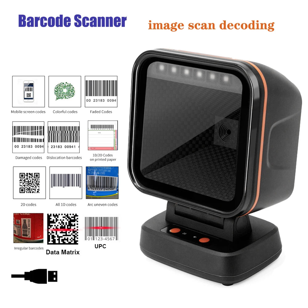 2D Barcode Scanner - Desktop Hands-Free Platform for Retail & Point of Sale