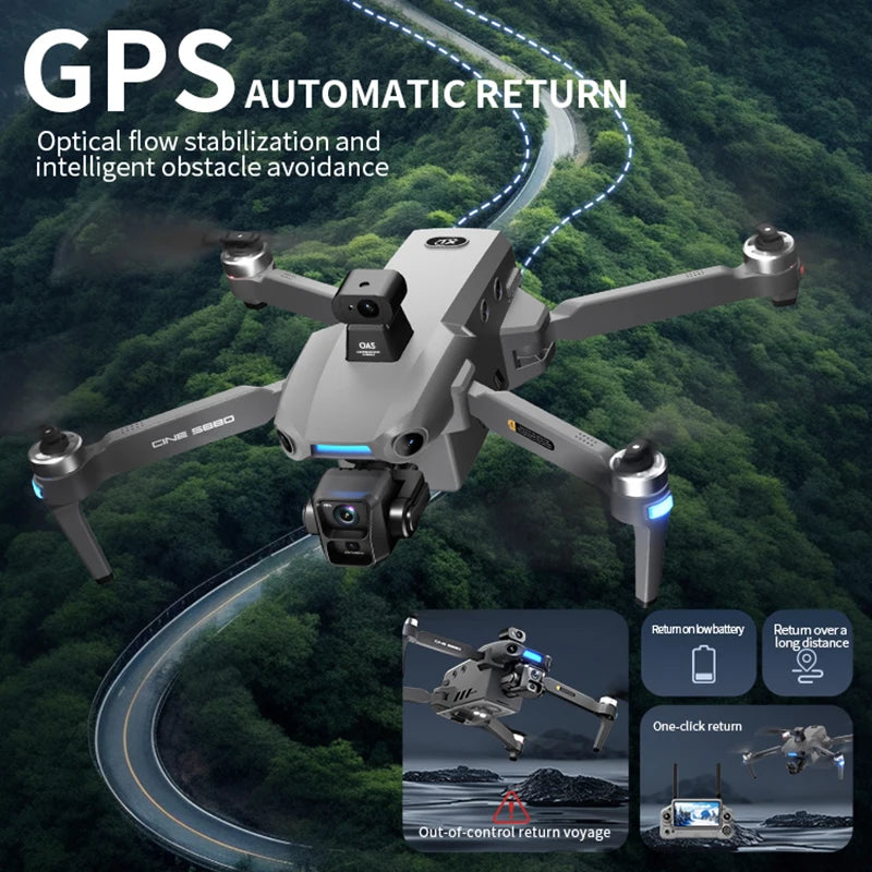 S880 Max Professional Fishing GPS Drone - 8K Dual Camera with 3-Axis Gimbal, 5G WiFi FPV & Obstacle Avoidance