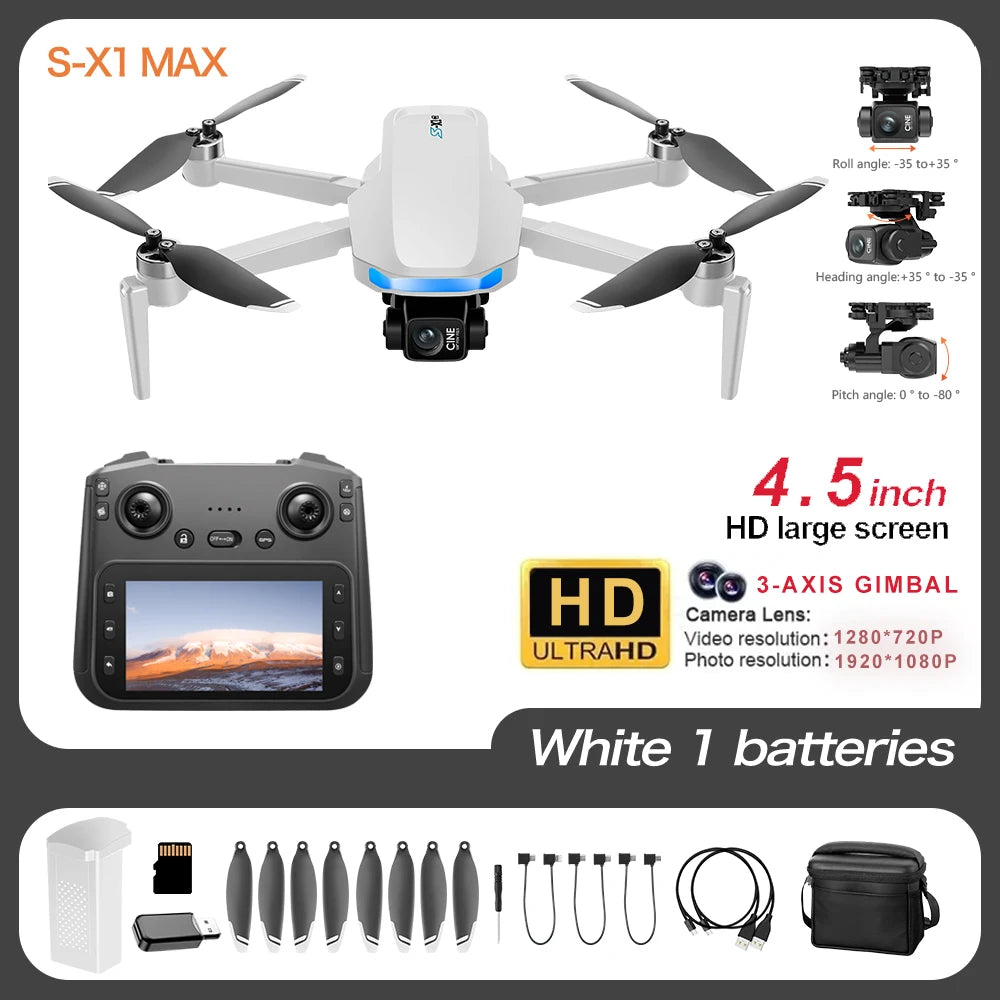 S-X1 MAX Professional GPS Drone with 4K Camera & 3-Axis Gimbal