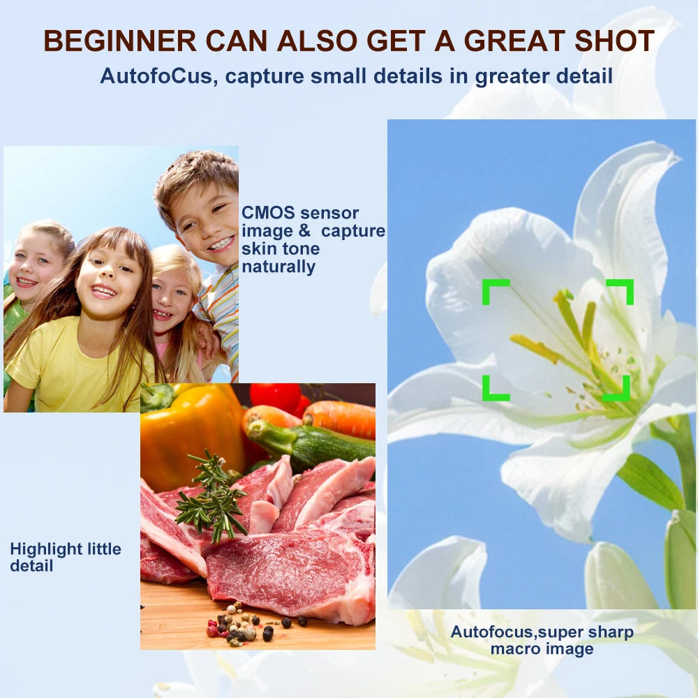 Ourlife 5K Digital Camera - 80MP Dual Screen Vlogging Camera with 18X Zoom