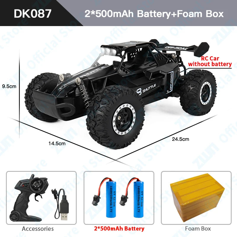 1:16 Scale 2.4G RC Off-Road Climbing Car with LED Lights - Remote Control Vehicle for Kids