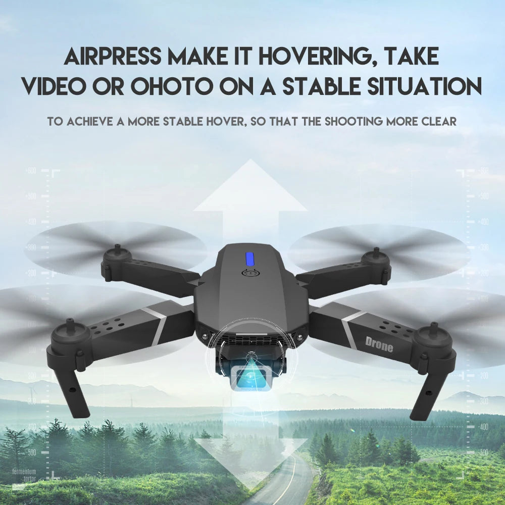 E88 Pro 4K Professional RC Drone with Wide Angle HD Camera - Foldable WiFi FPV Quadcopter
