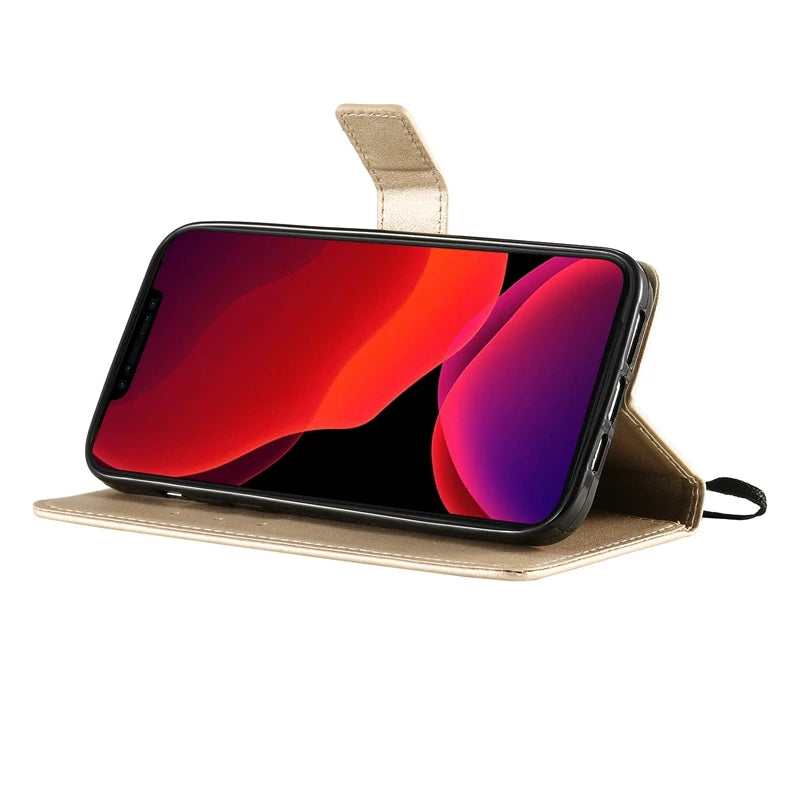 Premium Leather Wallet Case for iPhone - Flip Cover with Card Slots