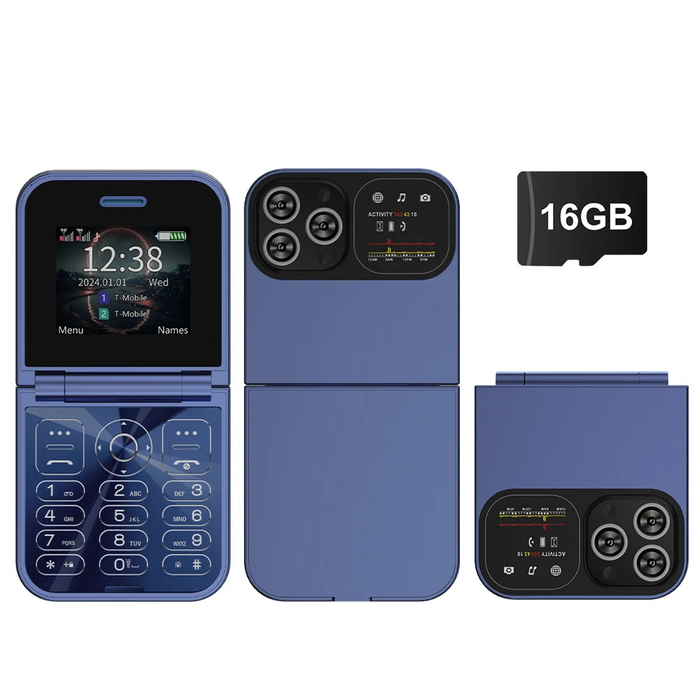 SERVO F15 Mini Flip Phone - 2.0" Dual SIM 2G GSM Mobile