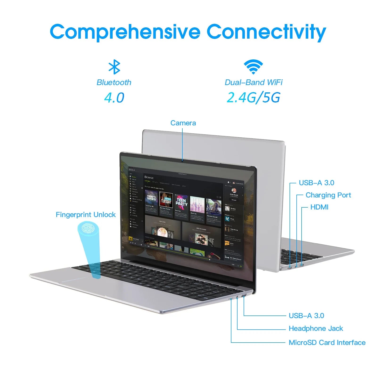 15.6" Intel N5095 Gaming Laptop - 32GB DDR4, 1TB SSD, Windows 11, Backlit Keyboard