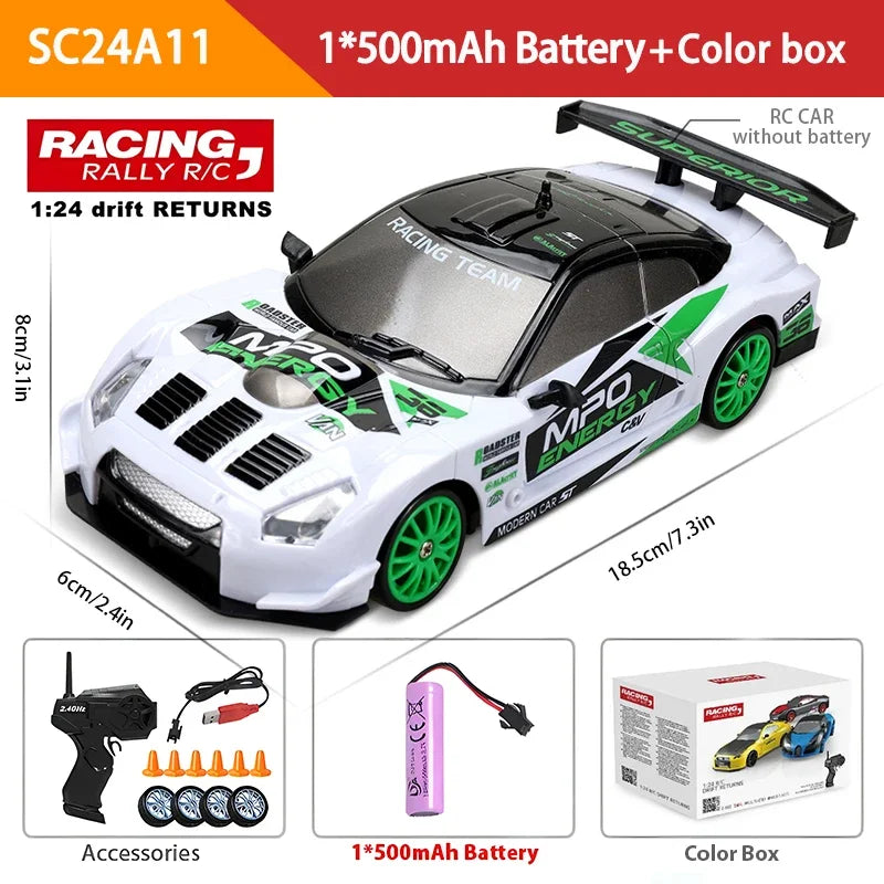 2.4GHz 4WD LED Remote Control Drift Car - GTR AE86 Racing Model for Kids