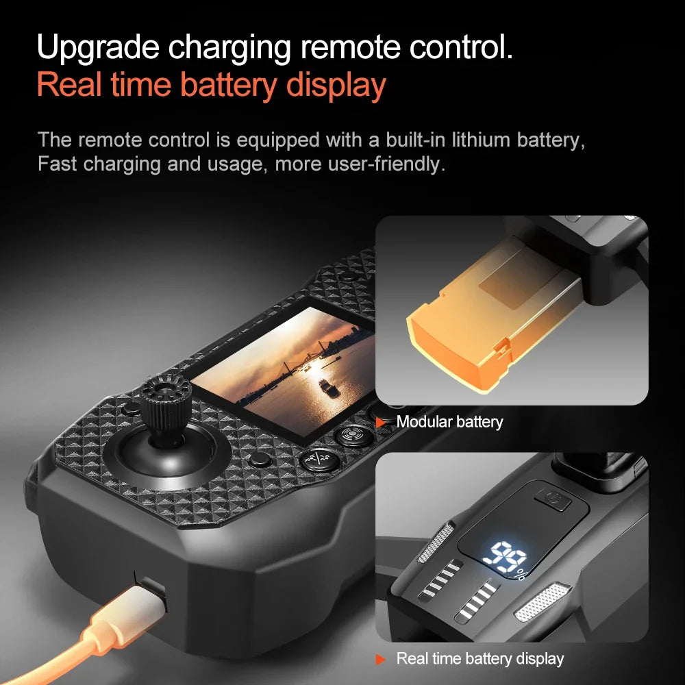 M6 Professional Drone - 8K HD Camera with 5G WiFi FPV & Screen Remote Control Quadcopter