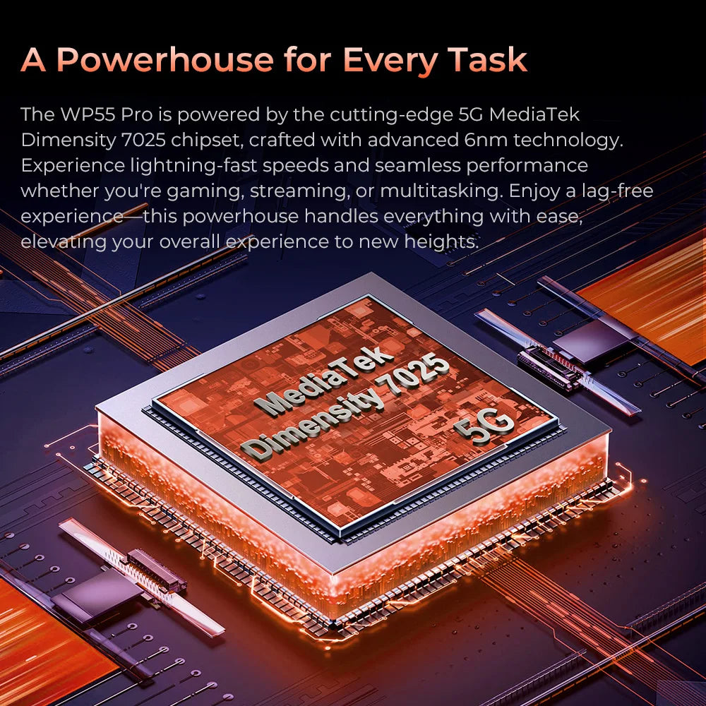 Oukitel WP55 Pro 5G Rugged Smartphone - 48GB RAM + 512GB Storage, 11000mAh Battery, 108MP Camera