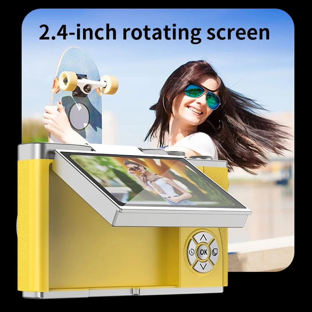 4K Digital Camera for Students - 48MP Compact Camera with 8X Zoom & 180° Flip Screen