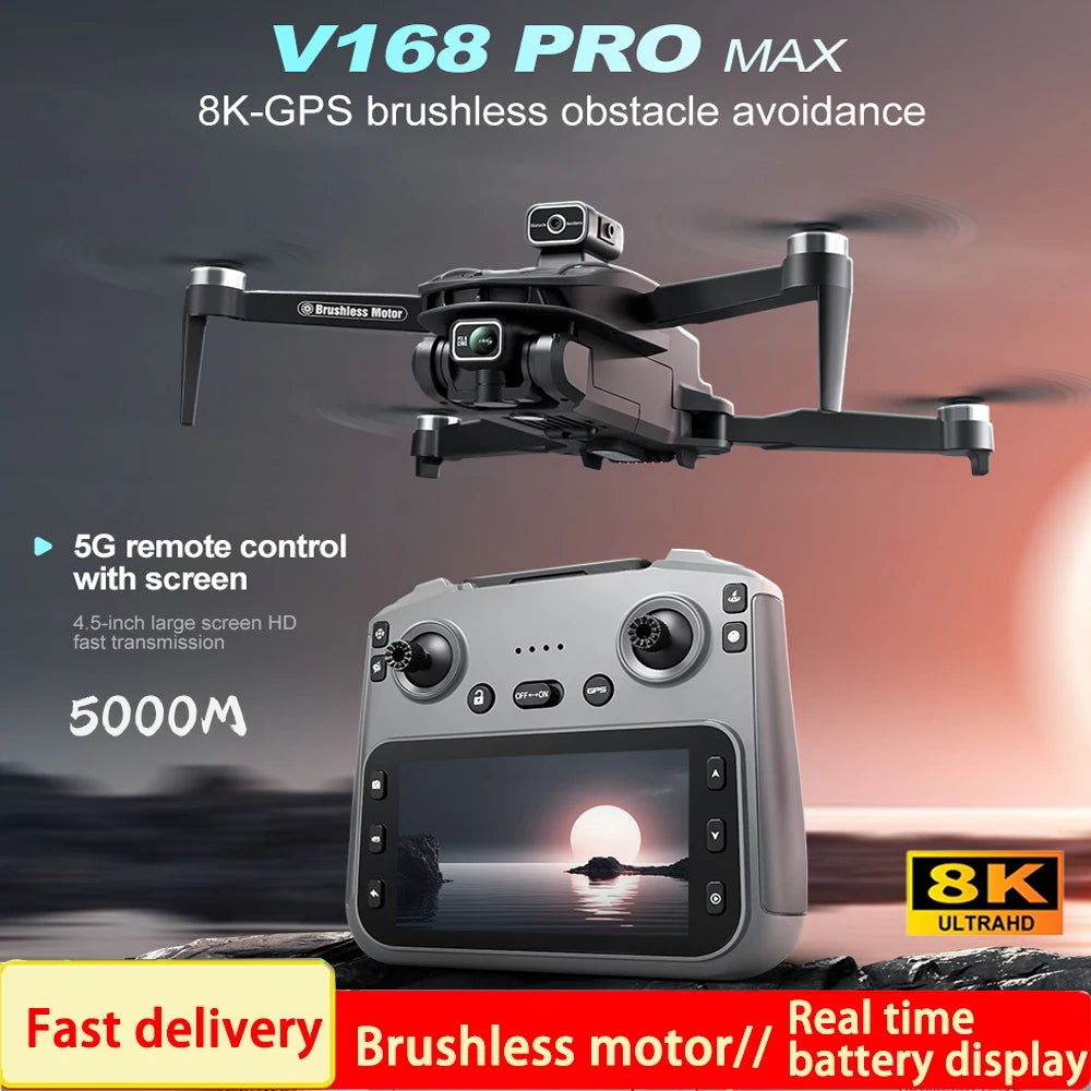 V168 Pro MAX GPS Drone with 8K HD Camera - Professional 5G WiFi FPV Quadcopter