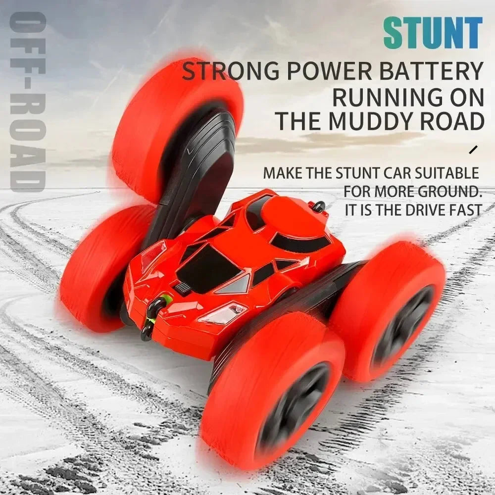 Double-Sided RC Stunt Car with 360° Rotation - 2.4GHz Remote Control Toy for Kids