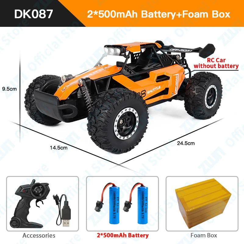 1:16 Scale 2.4G RC Off-Road Climbing Car with LED Lights - Remote Control Vehicle for Kids
