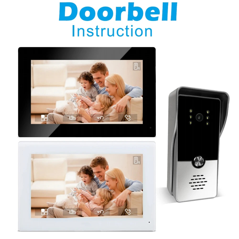7-Inch Smart Video Doorbell Intercom System - HD Visual Door Phone with Camera for Home, Villa & Apartment Security