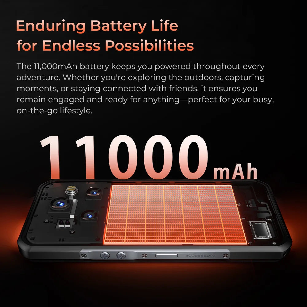 Oukitel WP55 Pro 5G Rugged Smartphone - 48GB RAM + 512GB Storage, 11000mAh Battery, 108MP Camera
