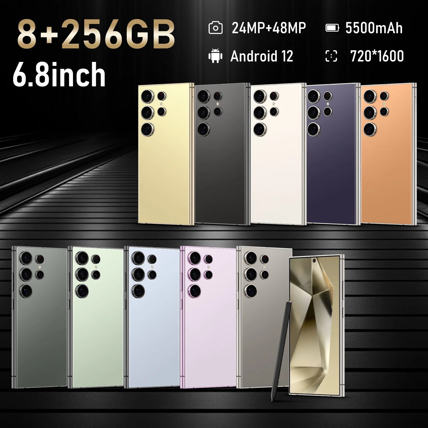 S24 Ultra Smartphone - 6.8" Android, 8GB RAM, Up to 1TB Storage, Dual SIM, 48MP Camera