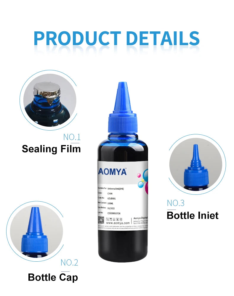 Universal Printer Refill Ink Set - 100ml 4-Color Pack for Canon, HP, Epson & Brother