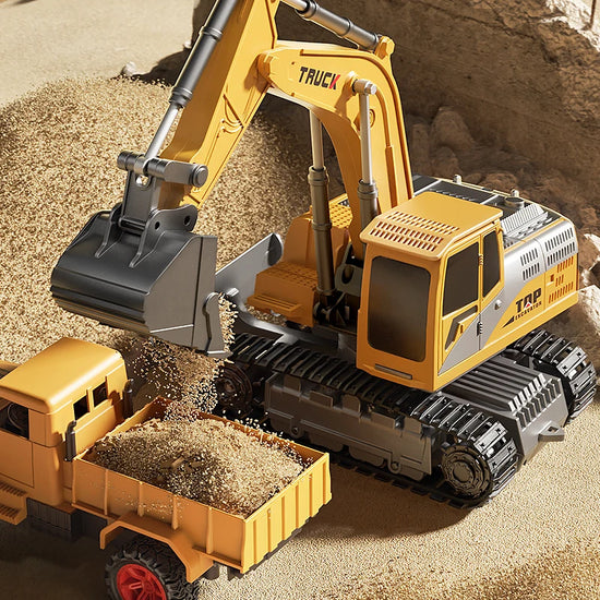 Remote Control Excavator Toy - 9 Channel RC Construction Vehicle with Lights & Sound