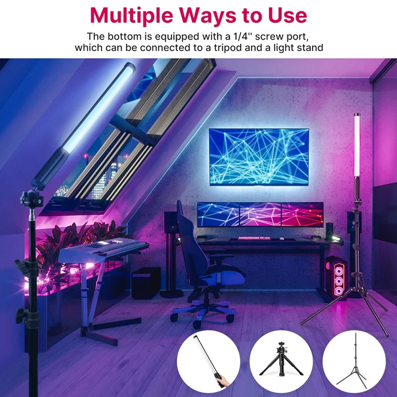 Ulanzi VL119 RGB LED Video Light Wand - Handheld Tube Light with CRI 95+, 2500K-9000K Color Temperature