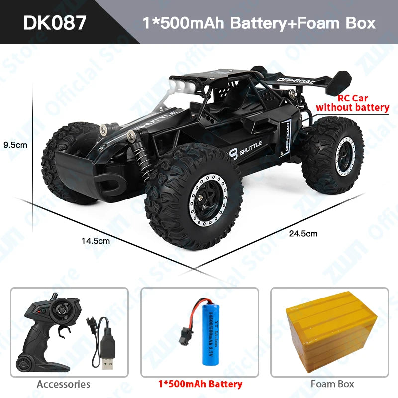 1:16 Scale 2.4G RC Off-Road Climbing Car with LED Lights - Remote Control Vehicle for Kids