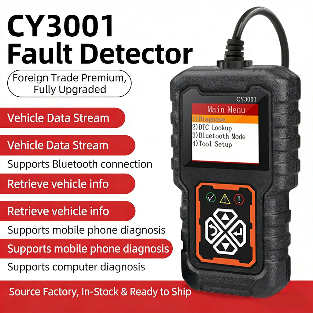 CY3001 Professional OBD2 Car Diagnostic Scanner - Engine Fault Code Reader & Voltage Tester