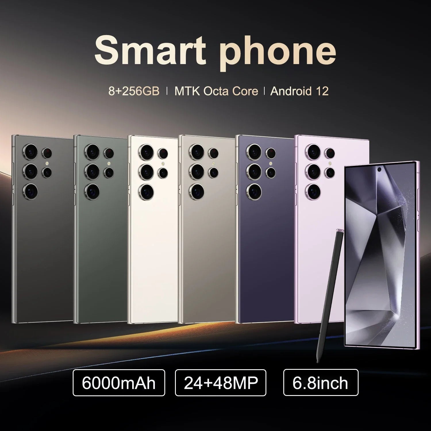 FUFFI S25 Pro Smartphone - 6.8" Android, 8GB RAM, 256GB Storage, 48MP Camera, 6000mAh Battery