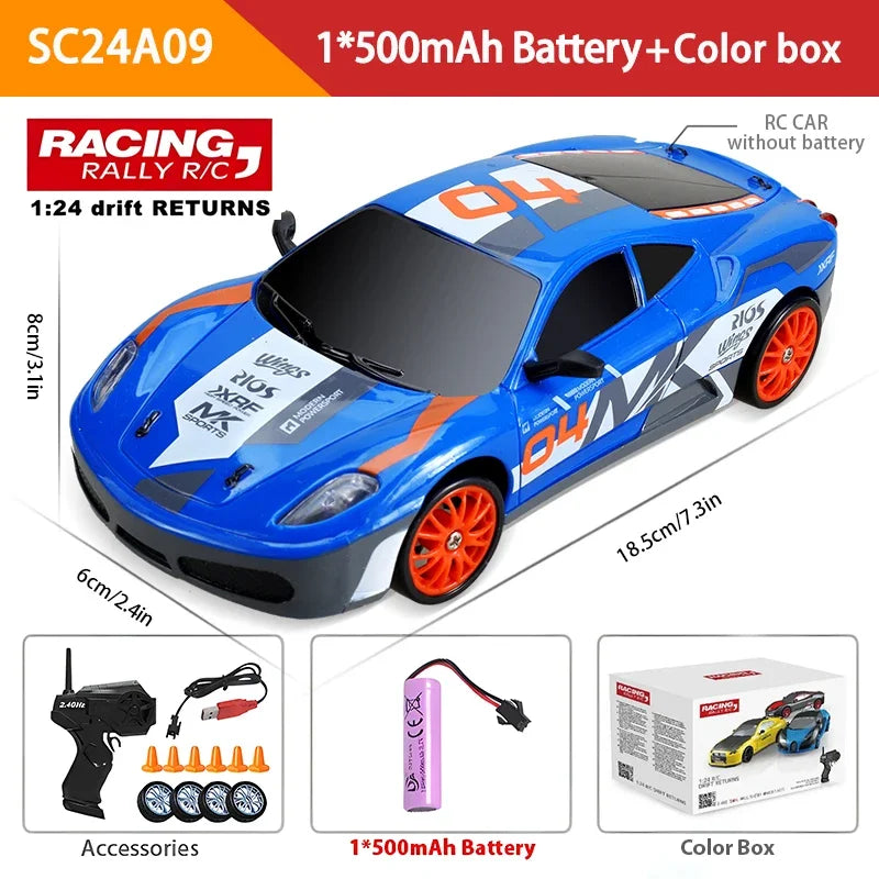 2.4GHz 4WD LED Remote Control Drift Car - GTR AE86 Racing Model for Kids